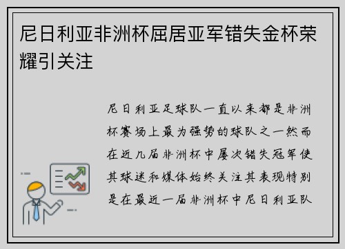尼日利亚非洲杯屈居亚军错失金杯荣耀引关注